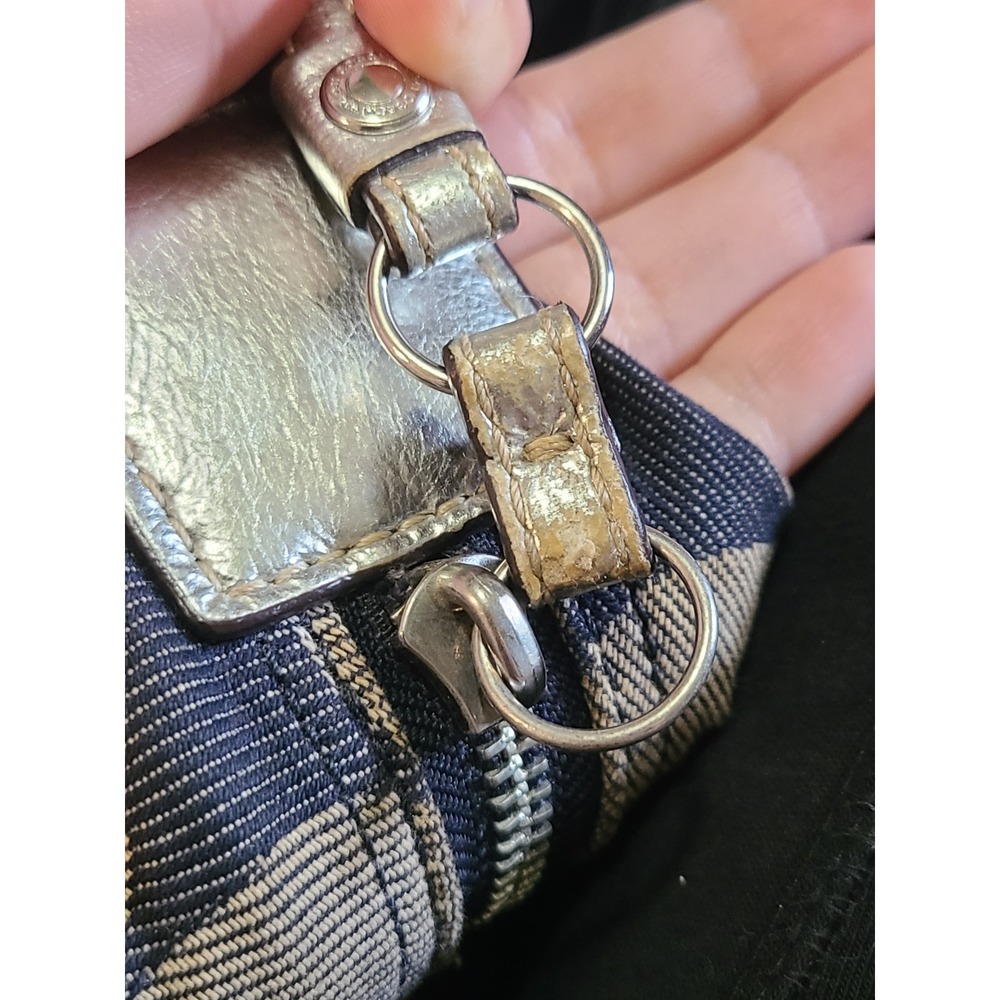 Coach Carly Signature Logo Hobo Micro Purse Denim Sparkly Y2K It Girl McBling - Picture 9 of 9